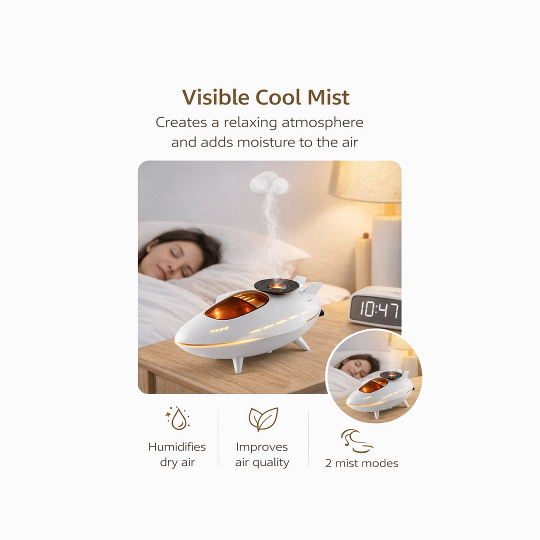 Spaceship Humidifier for Sleep & Relaxation